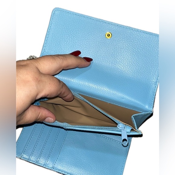 Buxton Multi-Pattern Print Tassel Bi-Fold Women’s Wallet, Blue & White - Picture 15 of 16